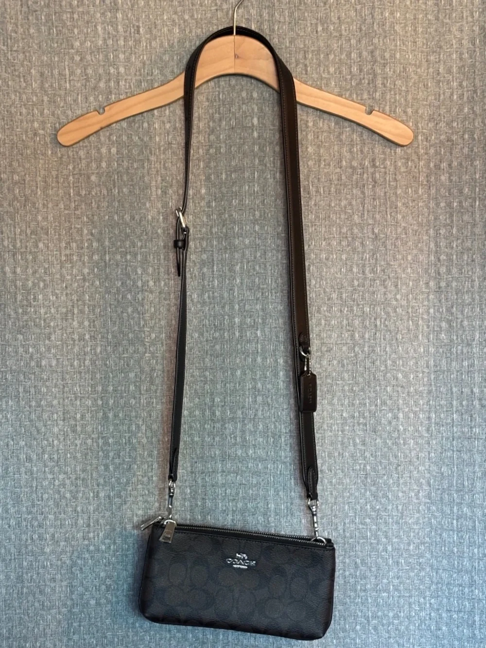 Coach Double Zip Crossbody Bag In Signature Canvas